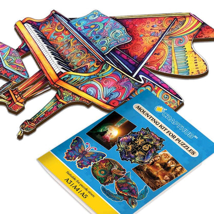 Wooden Jigsaw Puzzles A2 + Wooden Gift Box & Mounting Kit - Save $10 Today Piano - Jigsaw Puzzle
