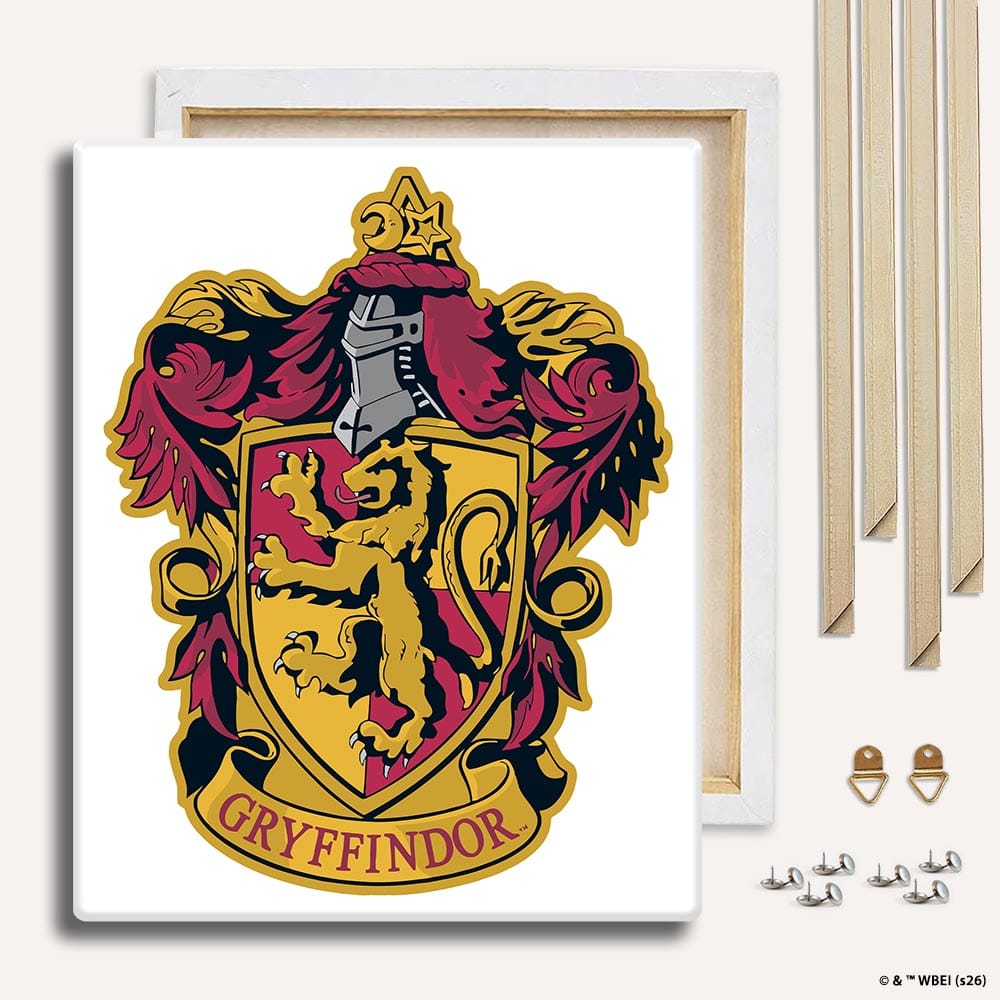 Painting By Numbers Kits With DIY Wood Frame Gryffindor Crest - Paint By Numbers Kit
