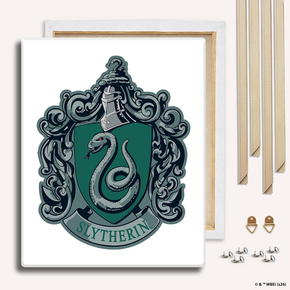 Painting By Numbers Kits With DIY Wood Frame Slytherin Crest - Paint By Numbers Kit