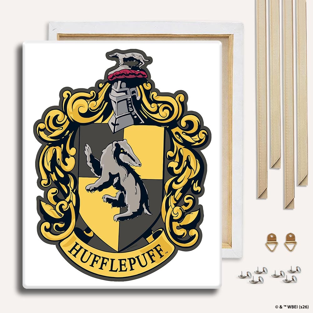 Painting By Numbers Kits With DIY Wood Frame Hufflepuff Crest - Paint By Numbers Kit