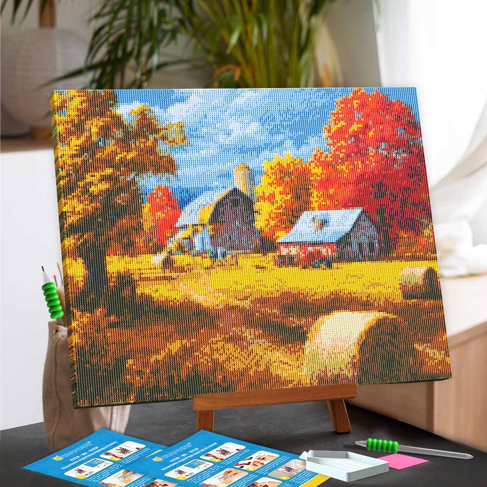 Diamond Painting Kits 15.7" x 19.6" (40 x 50cm) Autumn in the Countryside - Diamond Painting Kit