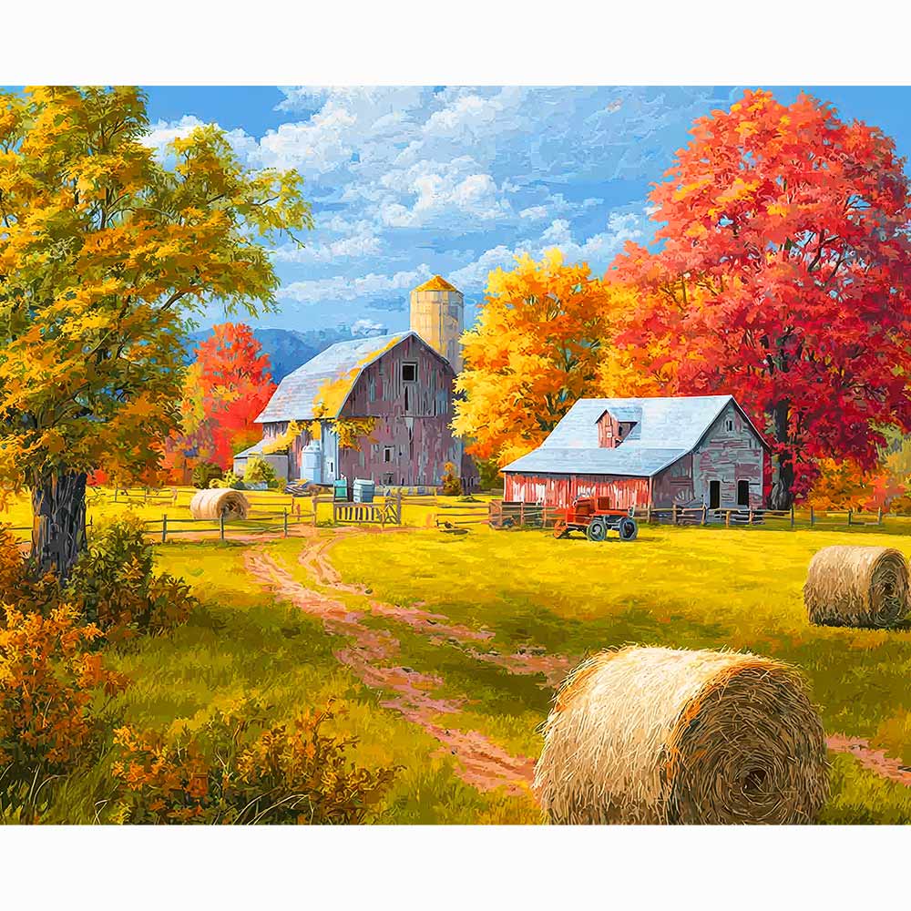 Diamond Painting Kits 15.7" x 19.6" (40 x 50cm) Autumn in the Countryside - Diamond Painting Kit