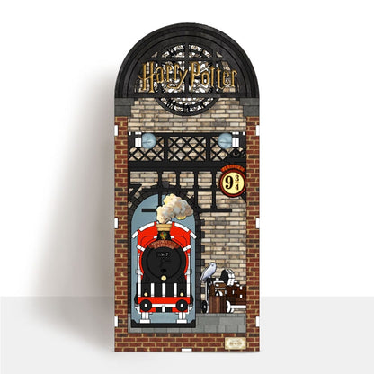Book Nook Kits 344 Pieces | 10" x 4.3" x 7.1" Platform 9¾: Hogwarts Express Station - DIY Book Nook Kit