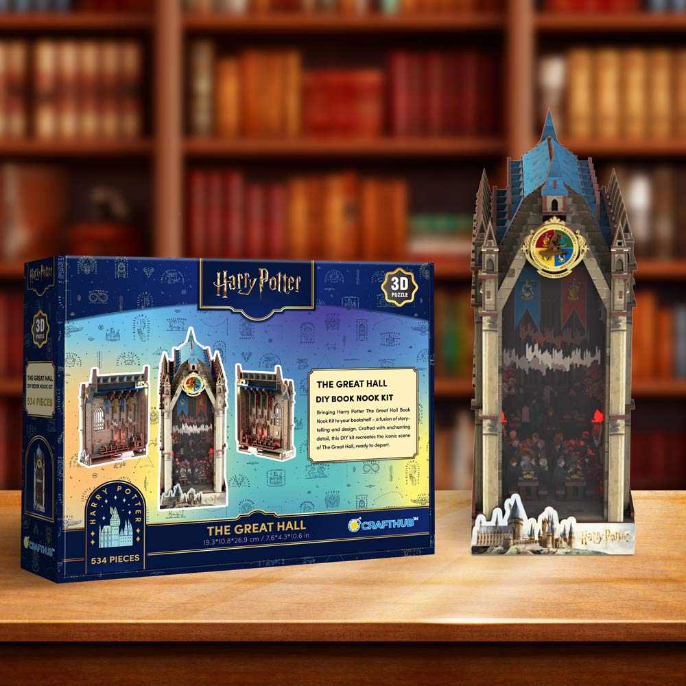 Book Nook Kits 534 Pieces | 7.6" x 4.3" x 10.6" The Great Hall - DIY Book Nook Kit