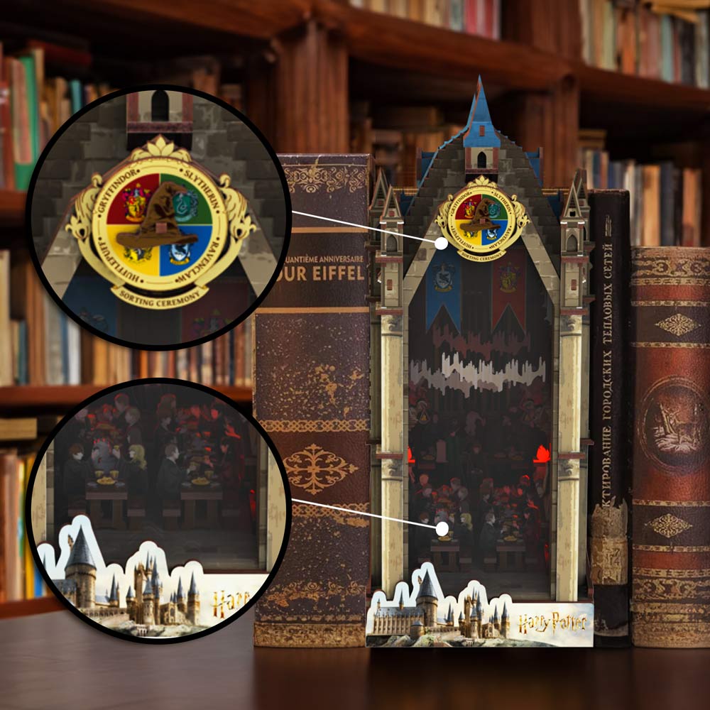 Book Nook Kits 534 Pieces | 7.6" x 4.3" x 10.6" The Great Hall - DIY Book Nook Kit