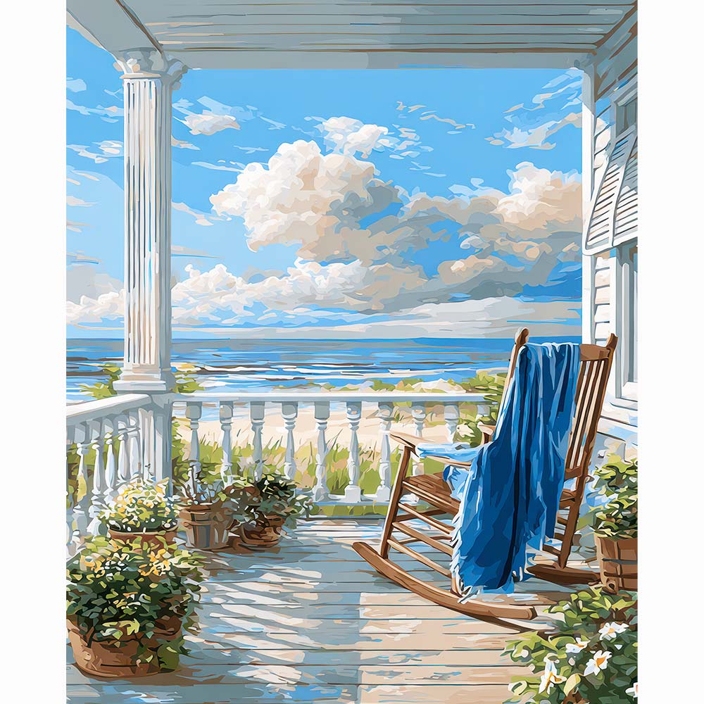 Diamond Painting Kits 15.7" x 19.6" (40 x 50cm) Beach House View - Diamond Painting Kit