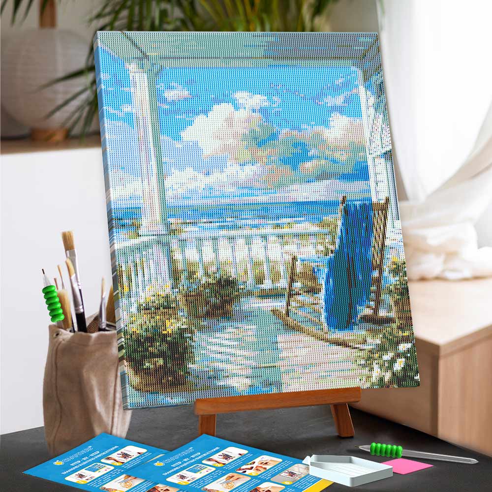 Diamond Painting Kits 15.7" x 19.6" (40 x 50cm) Beach House View - Diamond Painting Kit