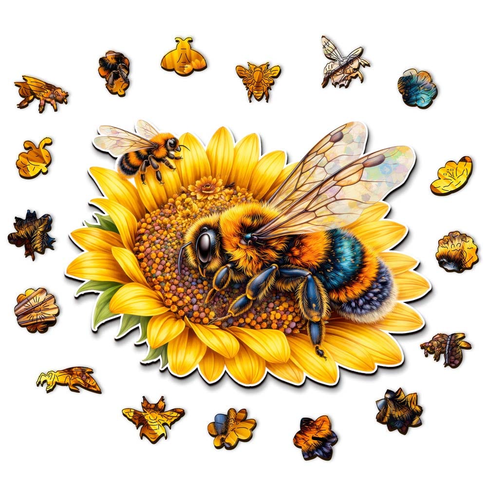 Wooden Jigsaw Puzzles A5 Sunny Bee - Jigsaw Puzzle