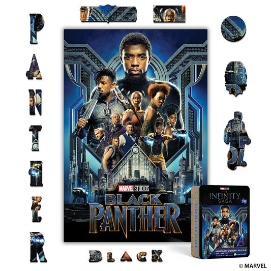 Wooden Jigsaw Puzzles A4 + Wooden Gift Box Black Panther – Wooden Jigsaw Puzzle
