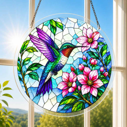 Acrylic Jigsaw Puzzle Acrylic Jigsaw Puzzle Suncatcher - Blooming Hummingbird