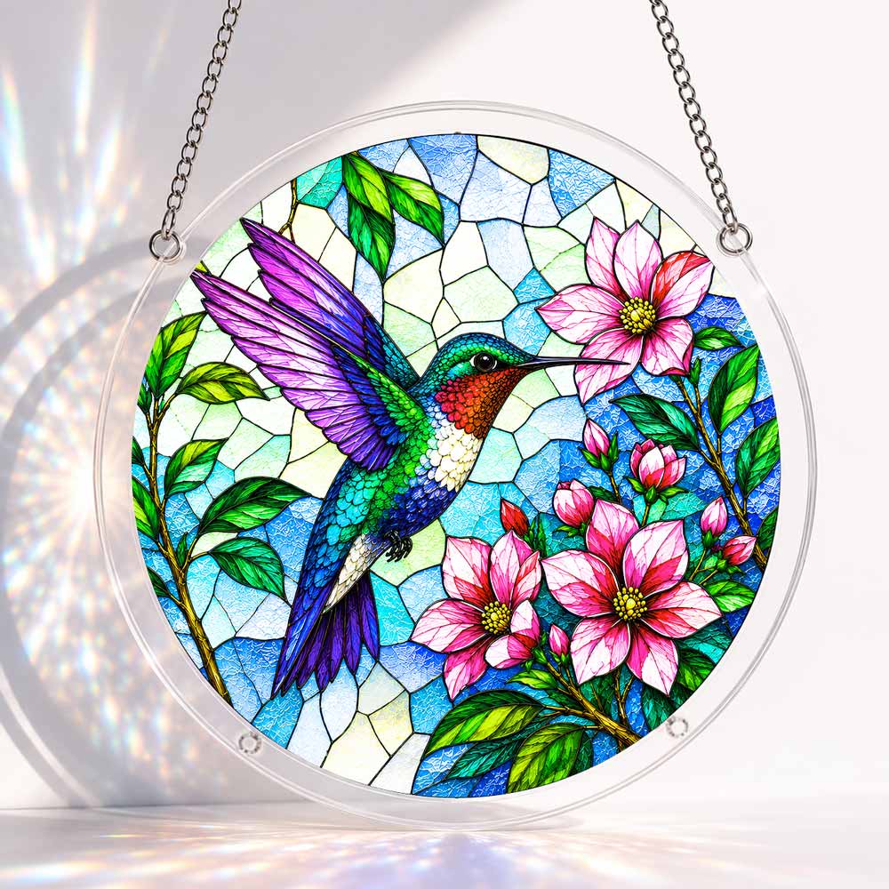 Acrylic Jigsaw Puzzle Acrylic Jigsaw Puzzle Suncatcher - Blooming Hummingbird