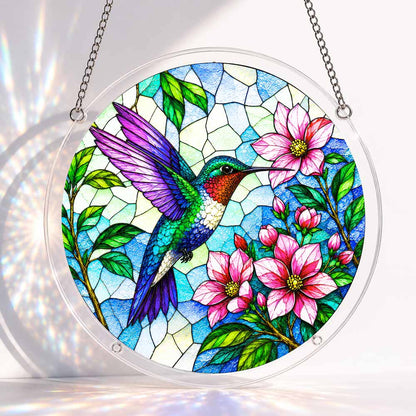 Acrylic Jigsaw Puzzle Acrylic Jigsaw Puzzle Suncatcher - Blooming Hummingbird