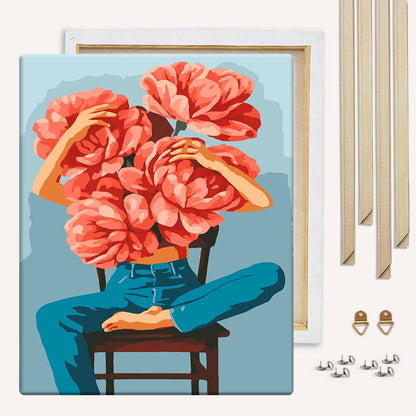 Painting By Numbers Kits With DIY Wood Frame Blooming Thoughts - Paint By Numbers Kit