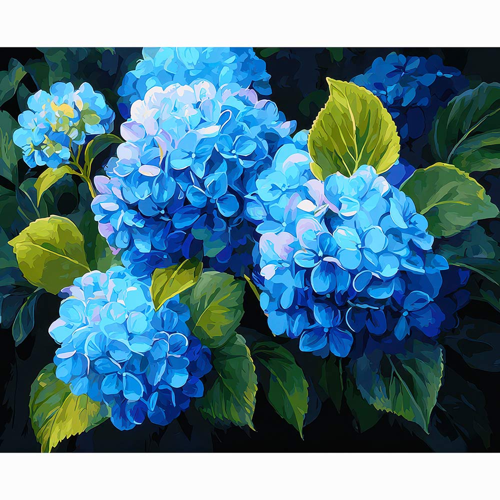 Diamond Painting Kits 15.7" x 19.6" (40 x 50cm) Blue Hydrangeas - Diamond Painting Kit