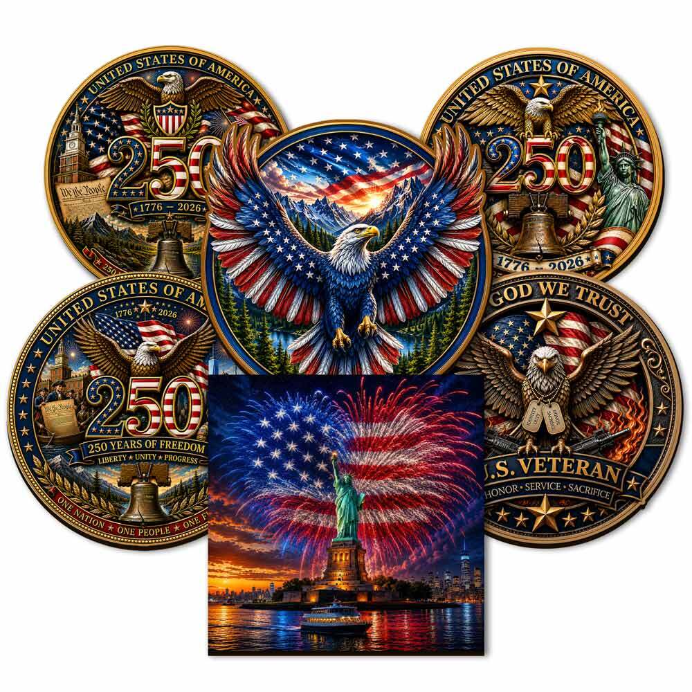 Animal Jigsaw Puzzle > Wooden Jigsaw Puzzle > Jigsaw Puzzle 🔥Limited Edition🔥6-Pack 250 Years of Freedom Anniversary - Wooden Jigsaw Puzzle Set