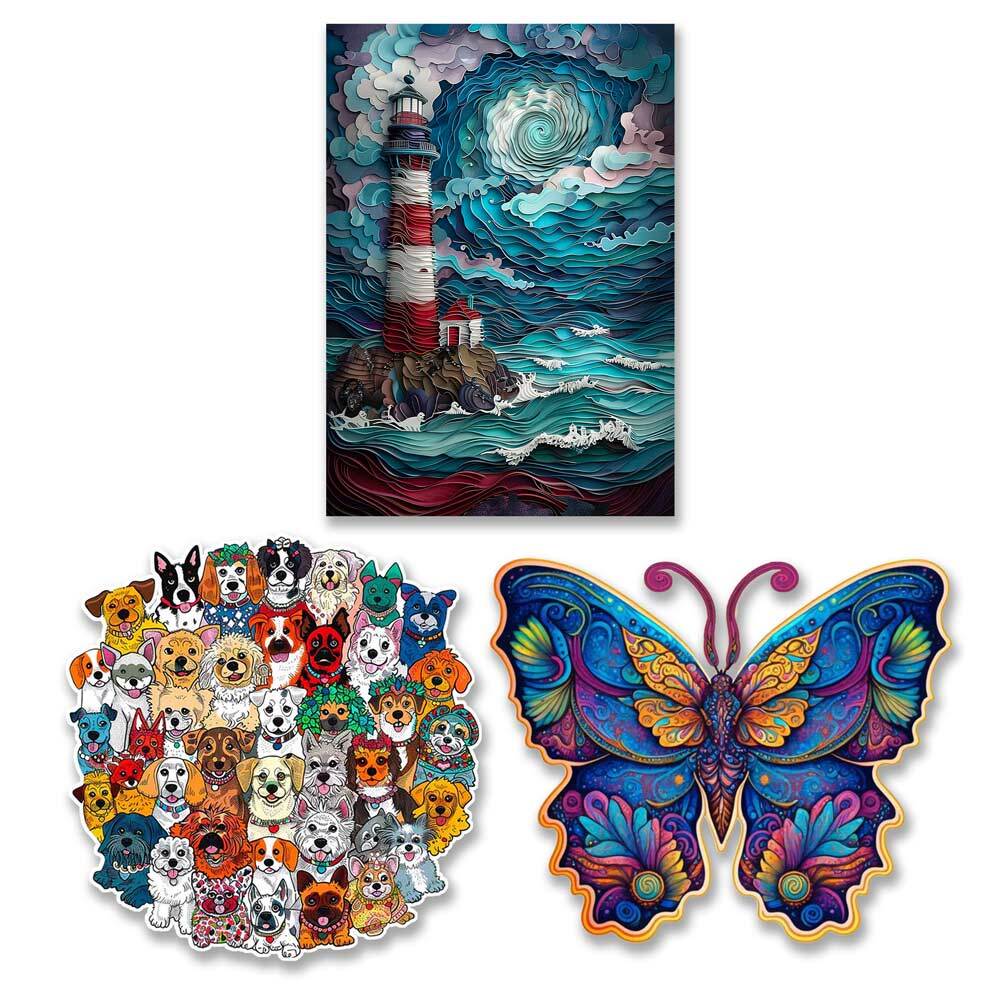 Wooden Jigsaw Puzzles A5 3-Pack Wooden Jigsaw Puzzle Set