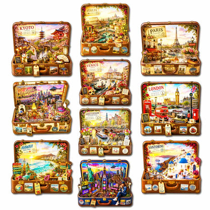 Animal Jigsaw Puzzle > Wooden Jigsaw Puzzle > Jigsaw Puzzle A5/Small | Save $10 + Free Shipping 🔥Limited Edition🔥10-Pack World City Travel Case - Wooden Jigsaw Puzzle Set