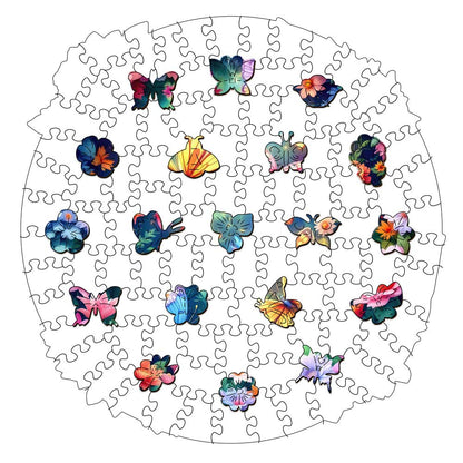Wooden Jigsaw Puzzles Butterfly Bloom - Wooden Jigsaw Puzzle
