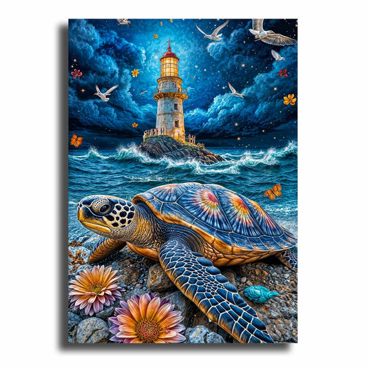 Animal Jigsaw Puzzle > Wooden Jigsaw Puzzle > Jigsaw Puzzle Lighthouse Turtle - Jigsaw Puzzle