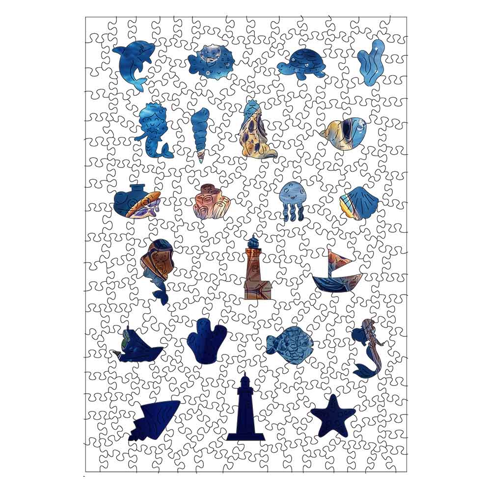 Animal Jigsaw Puzzle > Wooden Jigsaw Puzzle > Jigsaw Puzzle Blue Turtle - Jigsaw Puzzle