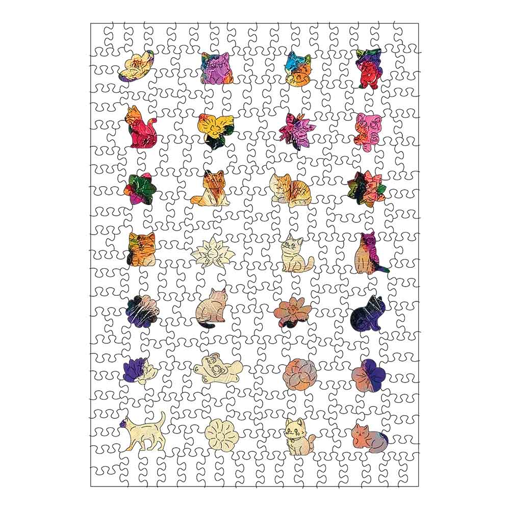 Wooden Jigsaw Puzzles Blossom Cat - Jigsaw Puzzle