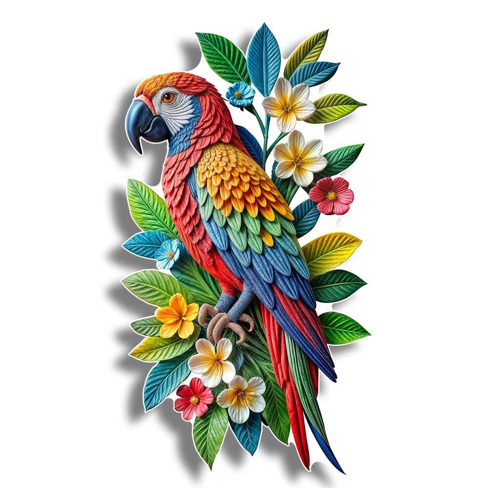Wooden Jigsaw Puzzles Floral Parrot - Jigsaw Puzzle