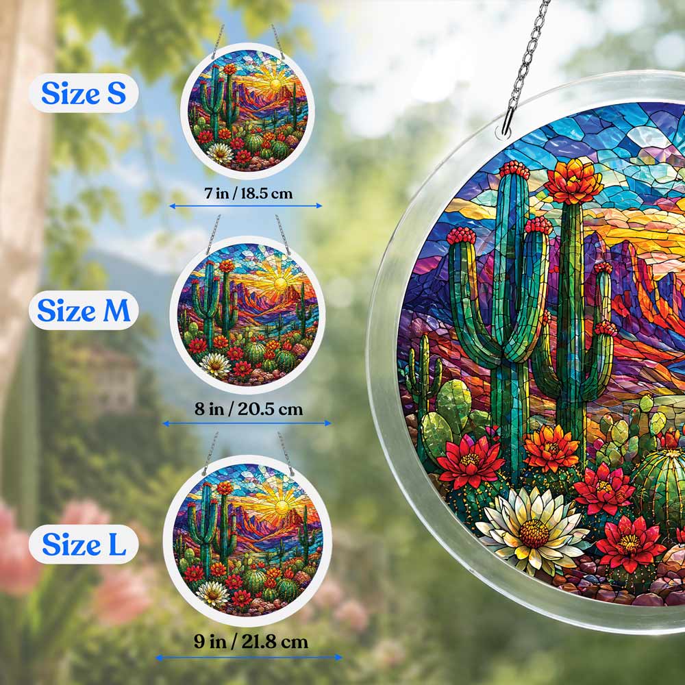 Acrylic Jigsaw Puzzle Cactus Sunset - Acrylic Jigsaw Puzzle