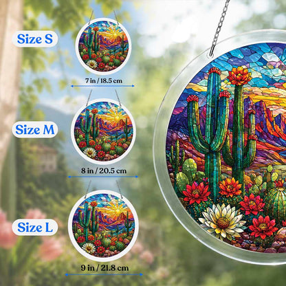 Acrylic Jigsaw Puzzle Cactus Sunset - Acrylic Jigsaw Puzzle