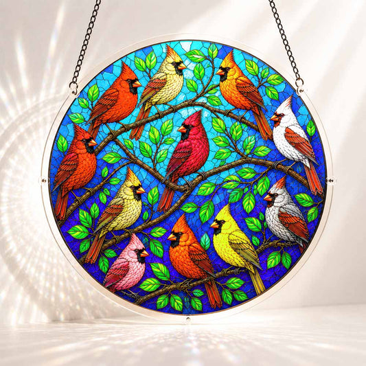 Acrylic Jigsaw Puzzle S - (7 inch) Acrylic Jigsaw Puzzle Suncatcher - Cardinal Chorus