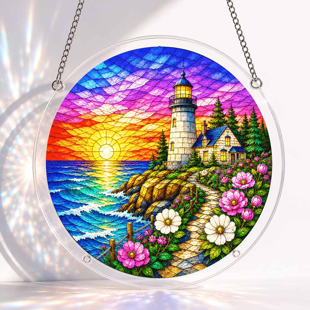 Acrylic Jigsaw Puzzle Acrylic Jigsaw Puzzle Suncatcher - Coastal Lighthouse