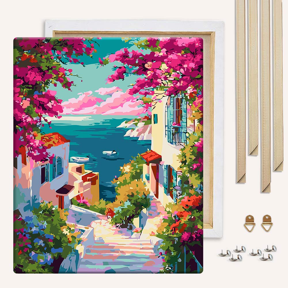 Painting By Numbers Kits With DIY Wood Frame Coastal Charm - Paint By Numbers Kit