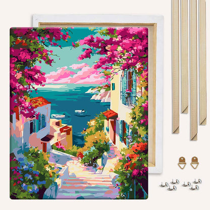 Painting By Numbers Kits With DIY Wood Frame Coastal Charm - Paint By Numbers Kit
