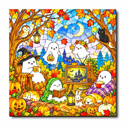 Wooden Jigsaw Puzzles Cozy Ghosts - Jigsaw Puzzle