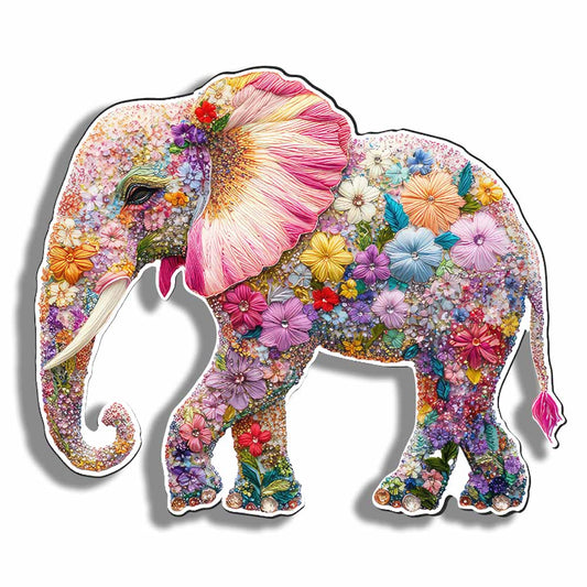 Animal Jigsaw Puzzle > Wooden Jigsaw Puzzle > Jigsaw Puzzle Crochet Elephant - Jigsaw Puzzle