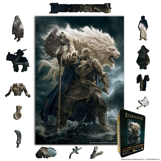 Wooden Jigsaw Puzzles A4 + Wooden Gift Box Elden Ring Godfrey - Wooden Jigsaw Puzzle