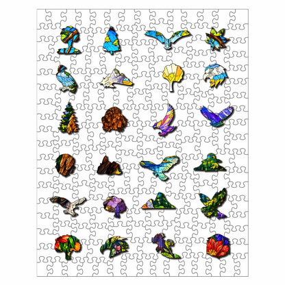 Wooden Jigsaw Puzzles Eagle Sunrise - Stained Glass Jigsaw Puzzle