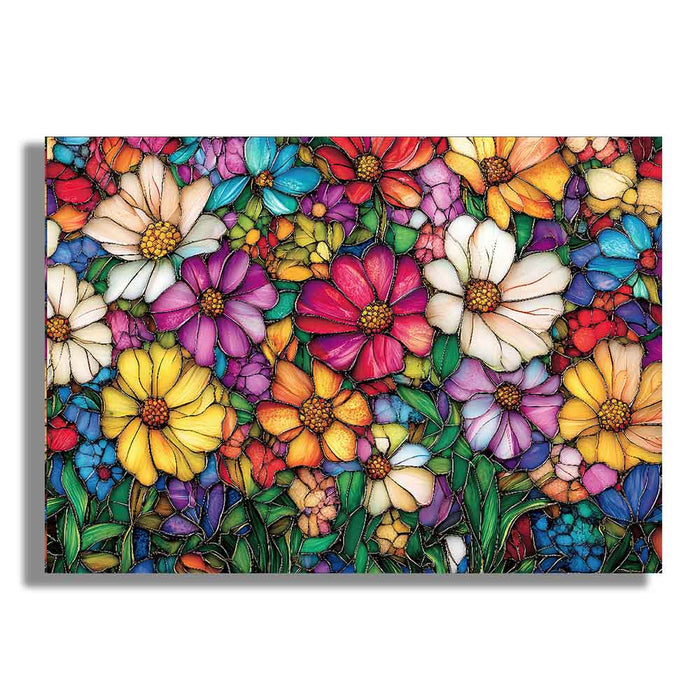 Stained Glass Flowers - Jigsaw Puzzle