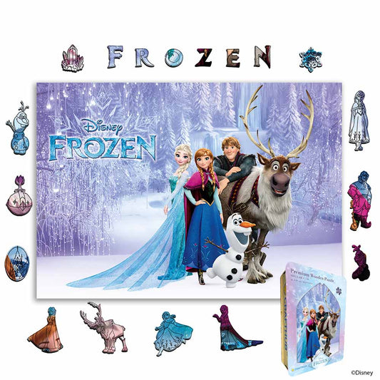 Wooden Jigsaw Puzzles A4 + Wooden Gift Box Frozen Family – Wooden Jigsaw Puzzle