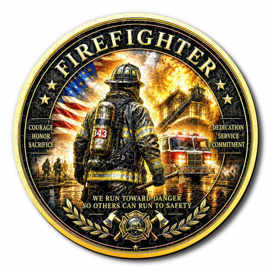 Animal Jigsaw Puzzle > Wooden Jigsaw Puzzle > Jigsaw Puzzle A5/Small Firefighter Hero - Wooden Jigsaw Puzzle