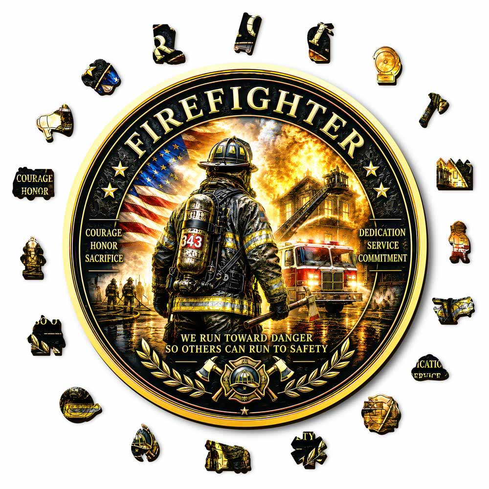 Animal Jigsaw Puzzle > Wooden Jigsaw Puzzle > Jigsaw Puzzle Firefighter Hero - Wooden Jigsaw Puzzle