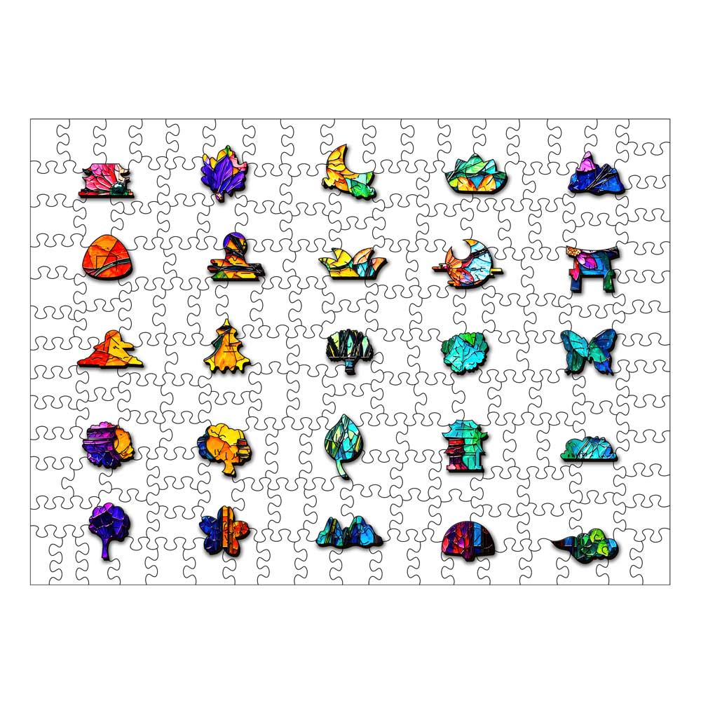 Wooden Jigsaw Puzzles Floral Bottles - Stained Glass Jigsaw Puzzle
