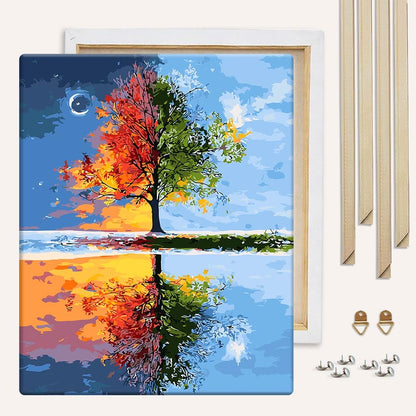 Painting By Numbers Kits With DIY Wood Frame Four Seasons - Paint By Numbers Kit
