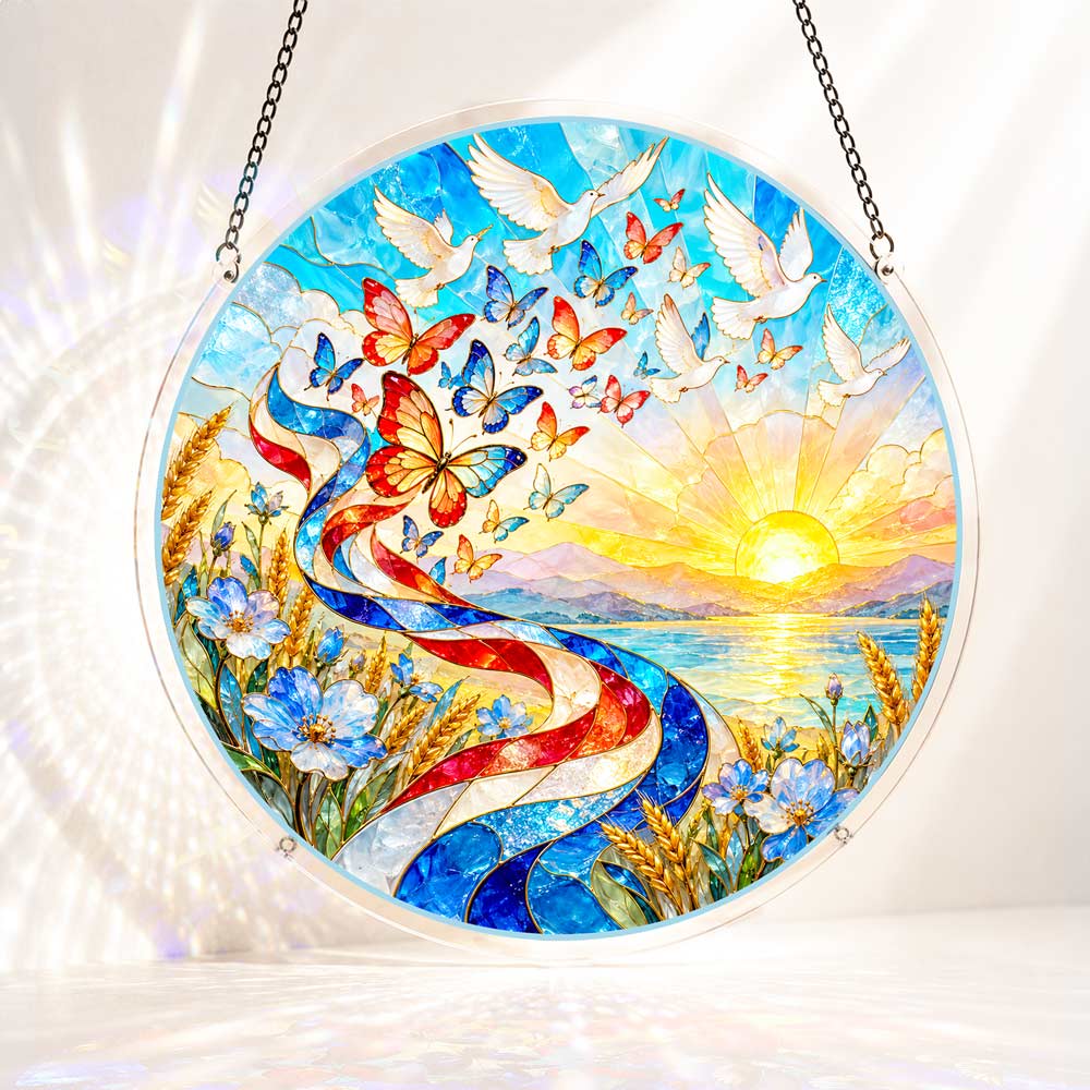 Acrylic Jigsaw Puzzle S - (7 inch) Acrylic Jigsaw Puzzle Suncatcher - Freedom Takes Flight