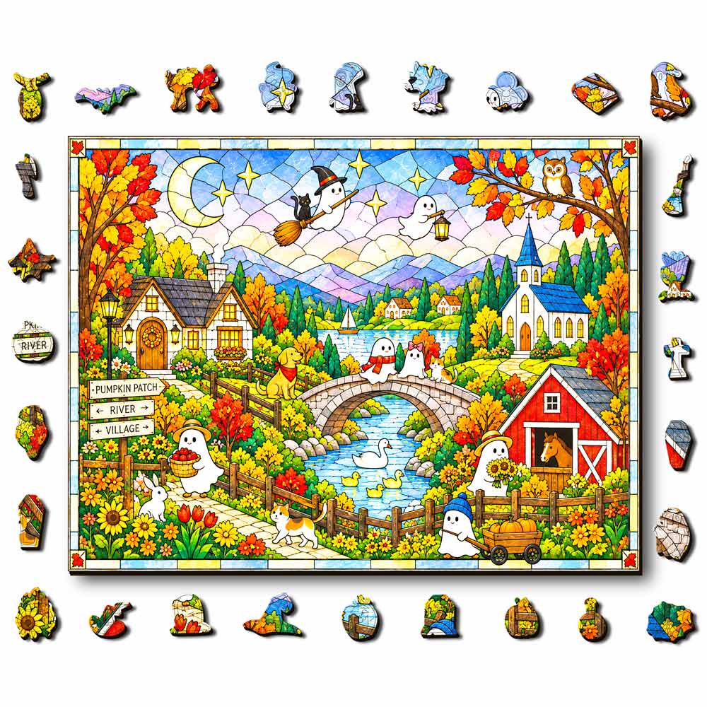 Wooden Jigsaw Puzzles Ghost Village - Wooden Jigsaw Puzzle