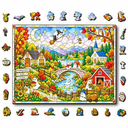 Wooden Jigsaw Puzzles Ghost Village - Wooden Jigsaw Puzzle