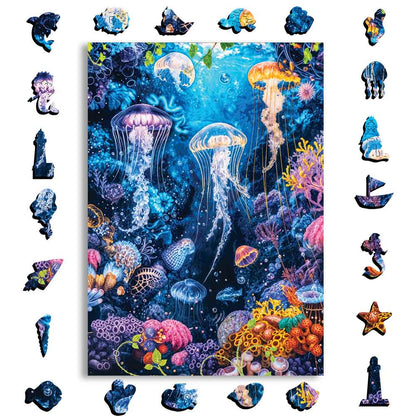 Wooden Jigsaw Puzzles A5 Ocean Glow - Jigsaw Puzzle