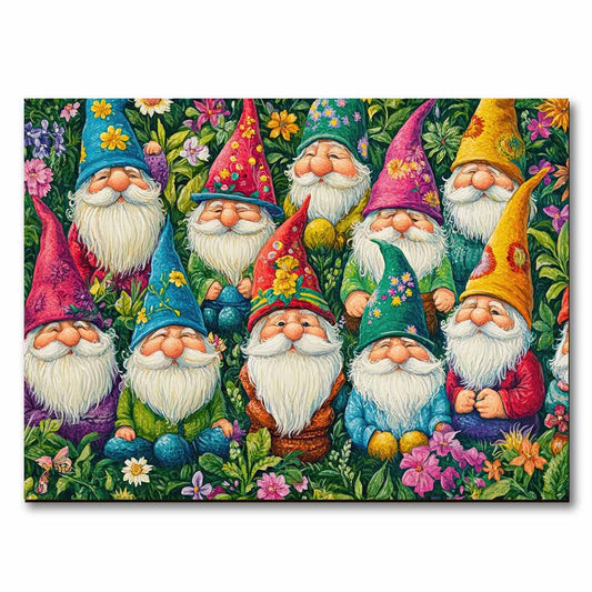 Wooden Jigsaw Puzzles Happy Gnomes - Wooden Jigsaw Puzzle