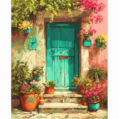 Diamond Painting Kits 15.7" x 19.6" (40 x 50cm) Green Door - Diamond Painting Kit