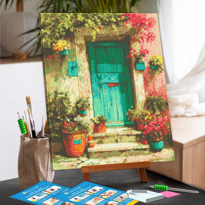 Diamond Painting Kits 15.7" x 19.6" (40 x 50cm) Green Door - Diamond Painting Kit