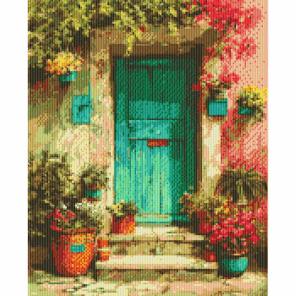 Diamond Painting Kits 15.7" x 19.6" (40 x 50cm) Green Door - Diamond Painting Kit